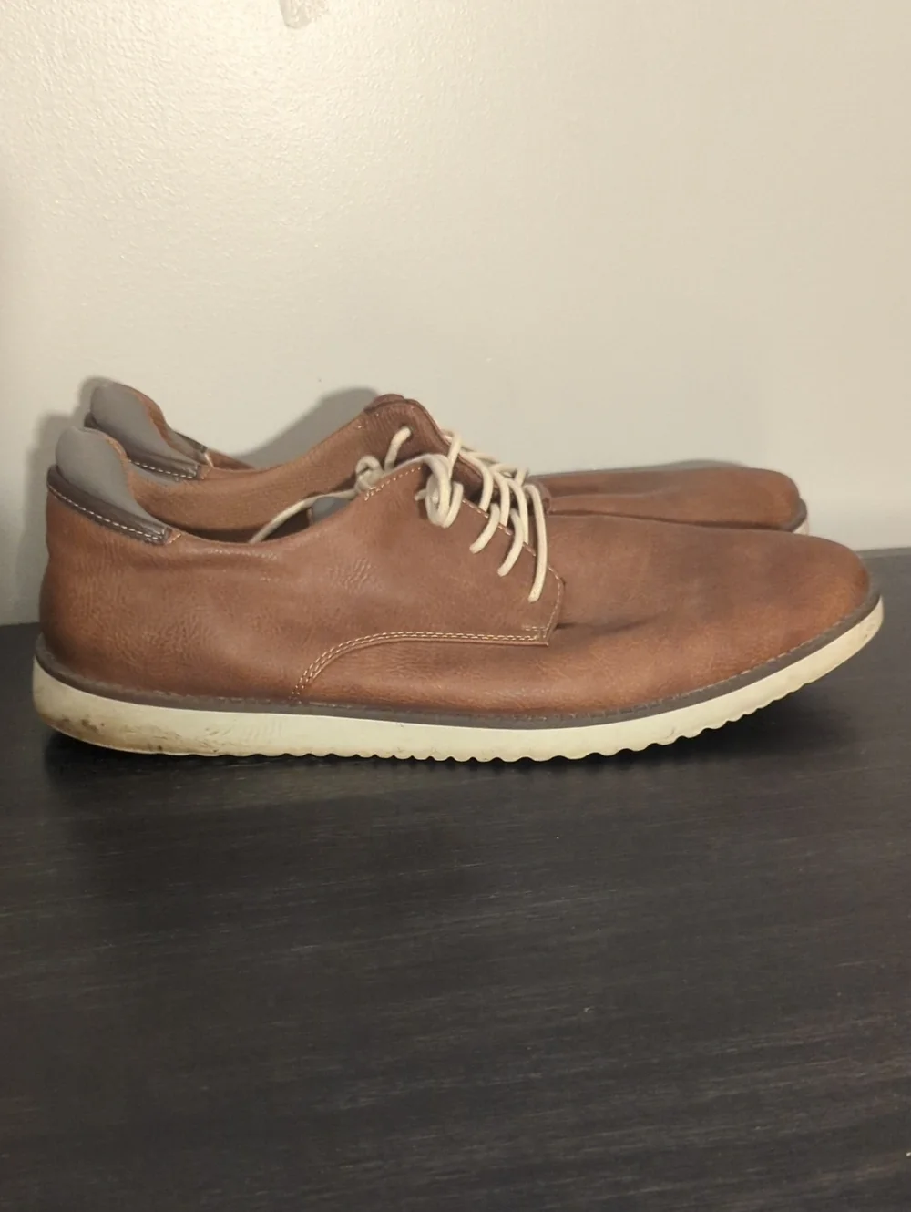 Dr. Scholl's Brown Leather Lace-Up Shoes For Men, 12